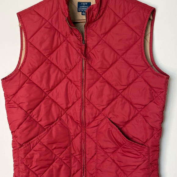 J. Crew Jackets & Blazers - Women’s JCrew authentic outerwear red quilted vest medium